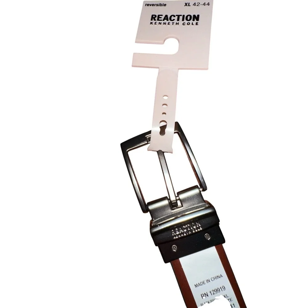 New Kenneth Cole Reaction Mens Reversible Belt Black Brown‎ XL 42-44